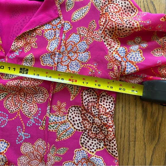 Johnny Was Vesna Floral 100% Silk Tunic Dress Pink Multi Boho Style Size Small - Picture 8 of 10